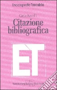 Citazione bibliografica libro