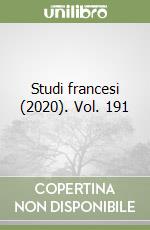 Studi francesi (2020). Vol. 191 libro