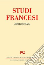 Studi francesi. Vol. 192 libro