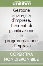 Gestione strategica d'impresa. Elementi di pianificazione e programmazione d'impresa