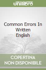 Common Errors In Written English libro