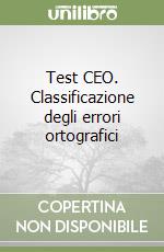 Test CEO. Classificazione degli errori ortografici