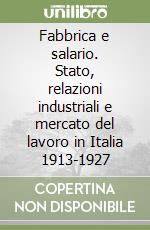 Fabbrica e salario. Stato, relazioni industriali e mercato del lavoro in Italia 1913-1927 libro