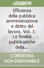 Efficienza della pubblica amministrazione e diritto del lavoro. Vol. 1: Le finalità pubblicistiche della privatizzazione libro