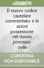 Il nuovo codice cautelare commentato e le azioni possessorie nel nuovo processo civile libro