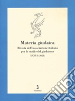 Materia giudaica. Rivista dell'Associazione italiana per lo studio del giudaismo (2021). Vol. 26 libro