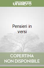 Pensieri in versi libro