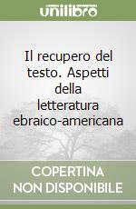 Il recupero del testo. Aspetti della letteratura ebraico-americana libro