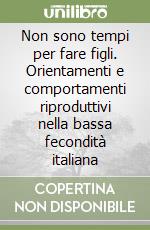 Non sono tempi per fare figli. Orientamenti e comportamenti riproduttivi nella bassa fecondità italiana libro