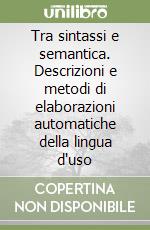 Tra sintassi e semantica. Descrizioni e metodi di elaborazioni automatiche della lingua d'uso libro