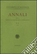 Annali della Facoltà di scienze della formazione dell'Università di Macerata (2004). Vol. 1 libro