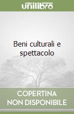 Beni culturali e spettacolo libro