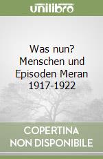 Was nun? Menschen und Episoden Meran 1917-1922 libro