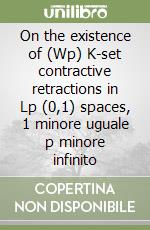 On the existence of (Wp) K-set contractive retractions in Lp (0,1) spaces, 1 minore uguale p minore infinito libro