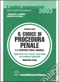 Il codice di procedura penale e il processo penale minorile commentati con la giurisprudenza libro