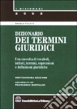 Dizionario dei termini giuridici libro