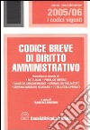 Codice breve di diritto amministrativo libro