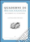 Quaderni di Musicologia dell'università degli studi di Verona libro