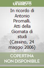 In ricordo di Antonio Piromalli. Atti della Giornata di studi (Cassino, 24 maggio 2006) libro