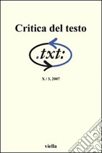 Critica del testo. Vol. 10/3 libro