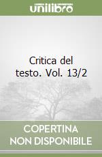 Critica del testo. Vol. 13/2 libro