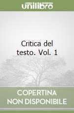 Critica del testo. Vol. 1 libro