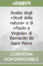 Analisi degli «Studi della natura» e di «Paolo e Virginia» di Bernardin de Saint-Pierre