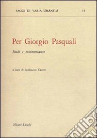 Per Giorgio Pasquali