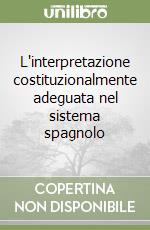 L'interpretazione costituzionalmente adeguata nel sistema spagnolo libro