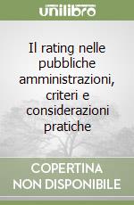 Il rating nelle pubbliche amministrazioni, criteri e considerazioni pratiche libro