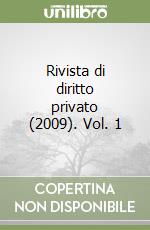 Rivista di diritto privato (2009). Vol. 1 libro