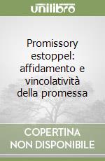 Promissory estoppel: affidamento e vincolatività della promessa libro