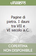 Pagine di pietra. I dauni tra VII e VI secolo a.C. libro