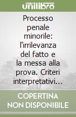 Processo penale minorile: l'irrilevanza del fatto e la messa alla prova. Criteri interpretativi e prassi applicative