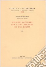 Recueil d'études sur saint Bernard et ses écrits. Vol. 3 libro