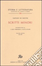 Scritti minori. Vol. 5: 1931-1947 libro