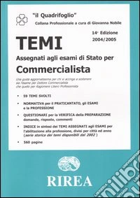 Temi assegnati agli esami di Stato per Commercialista libro