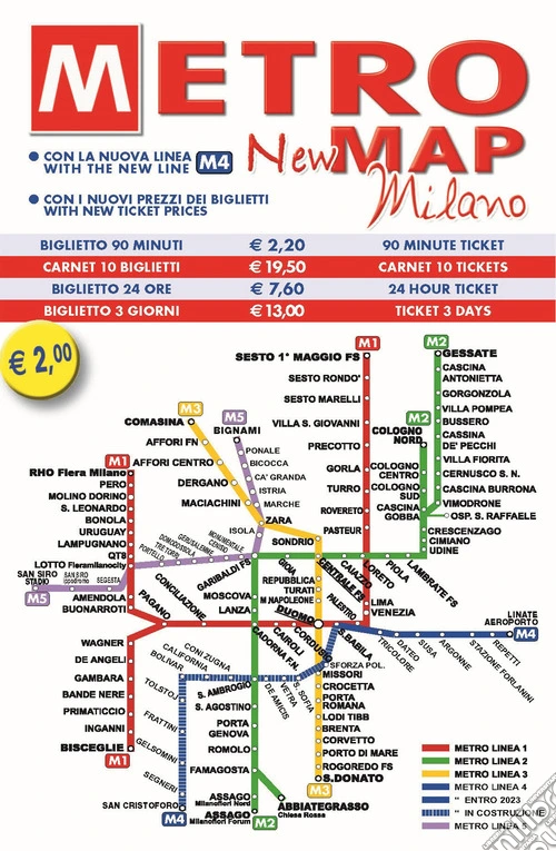 New metro map Milano