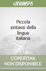 Piccola sintassi della lingua italiana libro