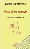 Note di un metodo libro di Zambrano María Tarantino S. (cur.)