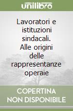 Lavoratori e istituzioni sindacali. Alle origini delle rappresentanze operaie libro