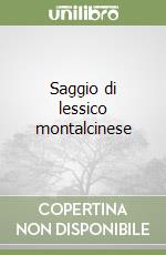 Saggio di lessico montalcinese