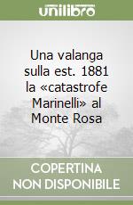 Una valanga sulla est. 1881 la «catastrofe Marinelli» al Monte Rosa libro