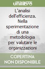 L'analisi dell'efficienza. Nella sperimentazione di una metodologia per valutare le organizzazioni libro