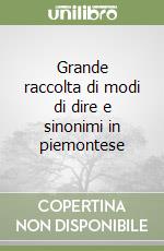 Grande raccolta di modi di dire e sinonimi in piemontese libro