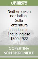 Neither saxon nor italian. Sulla letteratura irlandese in lingua inglese 1800-1922