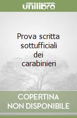 Prova scritta sottufficiali dei carabinieri libro