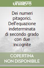 Dei numeri pitagorici. Dell'equazione indeterminata di secondo grado con due incognite libro