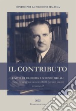 Il contributo. Rivista di filosofia e scienze sociali (2022). Vol. 2: Maggio-agosto libro