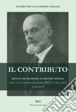 Il contributo. Rivista di filosofia e scienze sociali (2022). Vol. 3: Settembre-dicembre libro